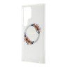 Guess для Galaxy S24 Ultra чехол PC/TPU Flowers Wreath Hard Transparent (MagSafe)
