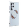 Guess для Galaxy S24 Ultra чехол PC/TPU Flowers Wreath Hard Transparent (MagSafe)