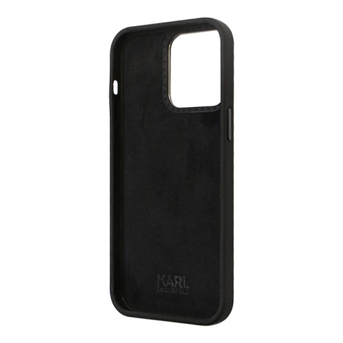 Karl Lagerfeld для iPhone 14 Pro Max чехол Liquid silicone NFT Choupette metal pin Hard Black