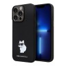 Karl Lagerfeld для iPhone 14 Pro Max чехол Liquid silicone NFT Choupette metal pin Hard Black