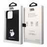 Karl Lagerfeld для iPhone 14 Pro Max чехол Liquid silicone NFT Choupette metal pin Hard Black