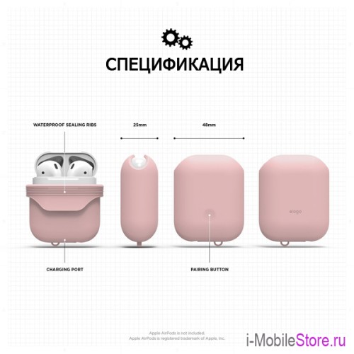 Чехол Elago Waterproof Case для AirPods 1/2, Lovely Pink