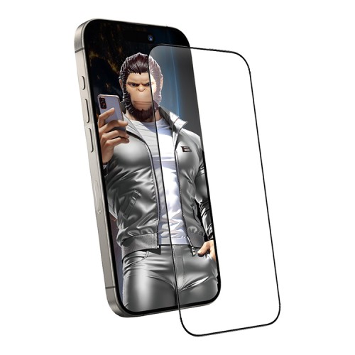 BlueO стекло для iPhone 16 Plus/15 Plus, Narrow border Anti-Static Black (антистатик)