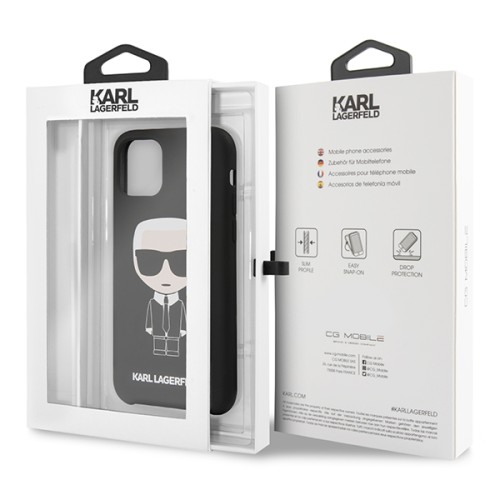 Чехол Karl Lagerfeld Liquid silicone Iconic Karl для 11 Pro, черный