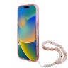 Guess для iPhone 16 Pro Max чехол PC/TPU Flowers + Pearl Hand Strap Pink (MagSafe)