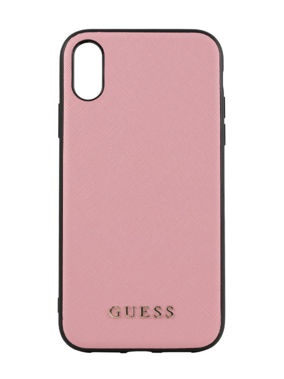 Чехол Guess Silicone Saffiano Hard для iPhone XS Max, розовый