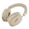 Guess наушники беспроводные накладные Bluetooth Headphones PU Saffiano Triangle Metal Logo Gold
