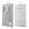 Guess для iPhone 16 Pro Max чехол PU Grained leather Triangle metal logo Hard Beige (MagSafe)