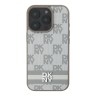 DKNY для iPhone 16 Pro Max чехол PU Checkered Printed stripes Metal logo Hard Beige