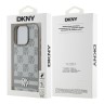DKNY для iPhone 16 Pro Max чехол PU Checkered Printed stripes Metal logo Hard Beige