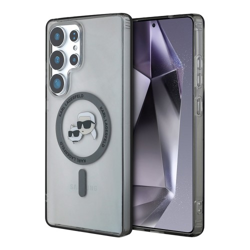 Karl Lagerfeld для Galaxy S25 Ultra чехол PC/TPU NFT Karl & Choup Head Metal camera Hard Black (MagSafe)