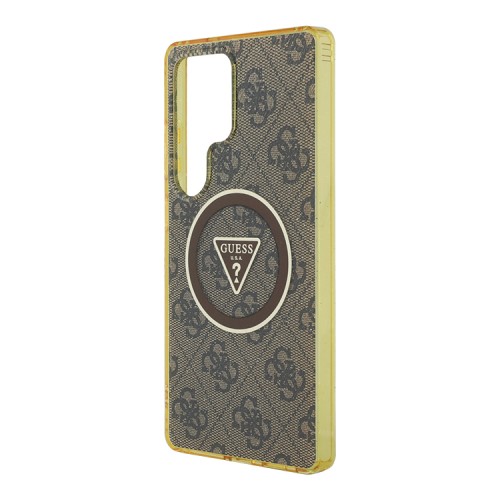 Guess для Galaxy S25 Ultra чехол PC/TPU 4G Glitter Metal Camera Hard Brown (MagSafe)