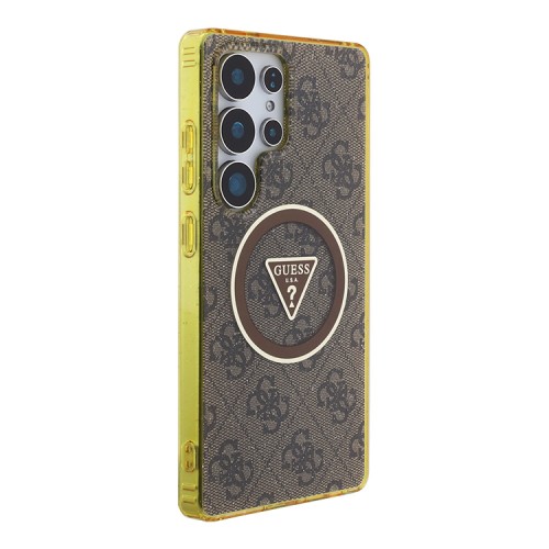 Guess для Galaxy S25 Ultra чехол PC/TPU 4G Glitter Metal Camera Hard Brown (MagSafe)
