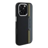 AMG для iPhone 16 Pro Max чехол Liquid silicone Bow Lines Metal camera Hard Black/Yellow (MagSafe)
