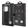 AMG для iPhone 16 Pro Max чехол Liquid silicone Bow Lines Metal camera Hard Black/Yellow (MagSafe)