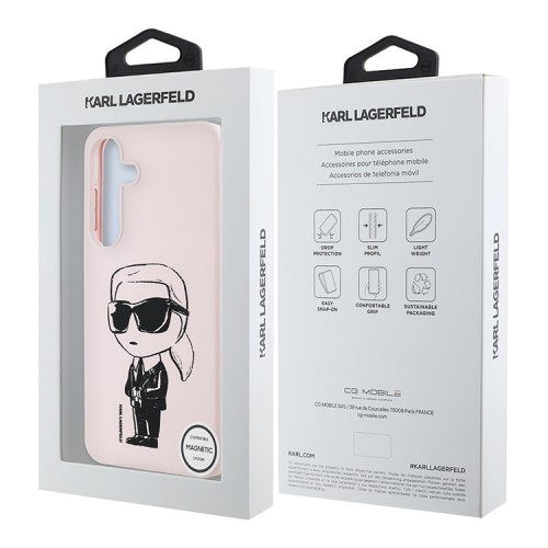 Karl Lagerfeld для Galaxy S25+ чехол Liquid Silicone NFT Graffiti Karl Ikonik Hard Pink (MagSafe)