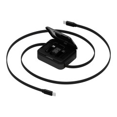 Energea Кабель Bazic GoCharge Loop Cable Kit 5-in-1 Micro/USB-A/C/Lightning Retractable Black 1.0m