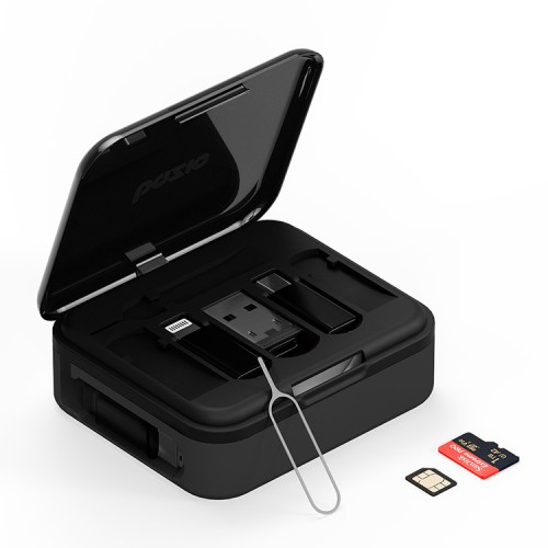 Energea Кабель Bazic GoCharge Loop Cable Kit 5-in-1 Micro/USB-A/C/Lightning Retractable Black 1.0m