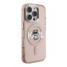 Karl Lagerfeld для iPhone 16 Pro Max чехол PC/TPU Sketch Choupette Metal camera Hard Pink (MagSafe)