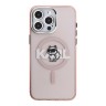 Karl Lagerfeld для iPhone 16 Pro Max чехол PC/TPU Sketch Choupette Metal camera Hard Pink (MagSafe)