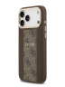 Guess для iPhone 17 Pro чехол PU 4G Stripe Classic metal logo Gold camera Hard Brown (MagSafe)