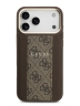 Guess для iPhone 17 Pro чехол PU 4G Stripe Classic metal logo Gold camera Hard Brown (MagSafe)