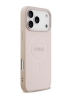 Guess для iPhone 17 Pro Max чехол PU Saffiano with Classic metal logo Hard Pink (MagSafe)
