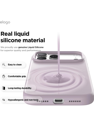 Elago для iPhone 17 Pro чехол Magnetic Silicone Soft Purple (MagSafe)